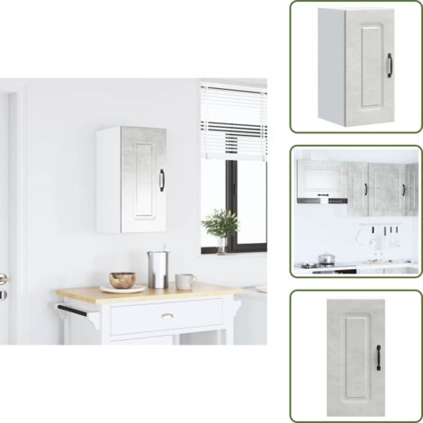 Armario de cocina gris hormigón - vidaXL Armario de pared cocina Kalmar madera ingeniería gris hormigón - Armario de cocina madera ingeniería