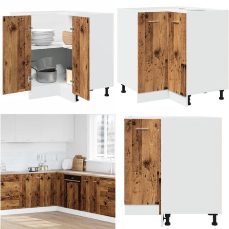 Armario de cocina "Lyon" de madera vieja, 75,5 x 75,5 x 81,5 cm, madera de ingeniería, - Cocina organizada - Almacenamiento de cocina