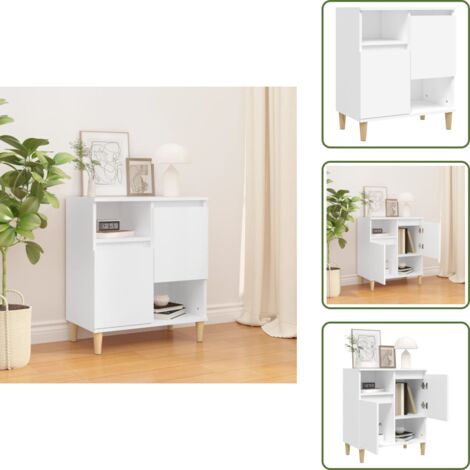 Armario de cocina - vidaXL Aparador de madera contrachapada blanco 60x35x70 cm - Armario de baño