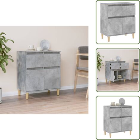 Armario de cocina - vidaXL Aparador de madera contrachapada gris hormigón 60x35x70 cm - Armario de baño