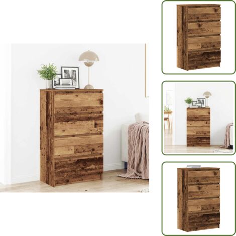 Armario de cocina - vidaXL Aparador de madera ingeniería madera envejecida 60x35x98,5cm - Armario de baño