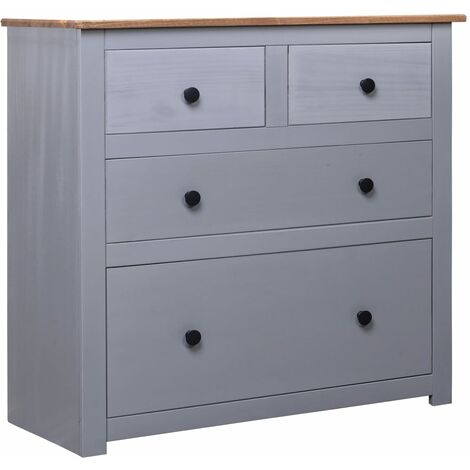 Armario de cocina,Aparador,Aparador Mueble de madera maciza pino estilo Panamá gris 80x40x83 cm -ME12035