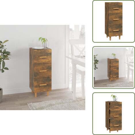 Armario de cocina,Aparador,Aparador Mueble madera de ingeniería roble ahumado 34,5x34x90 cm -ME93615