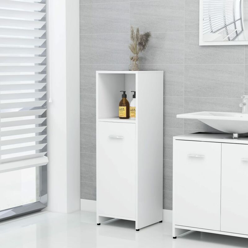 

Armario de cuarto de baño aglomerado blanco 30x30x95 cm