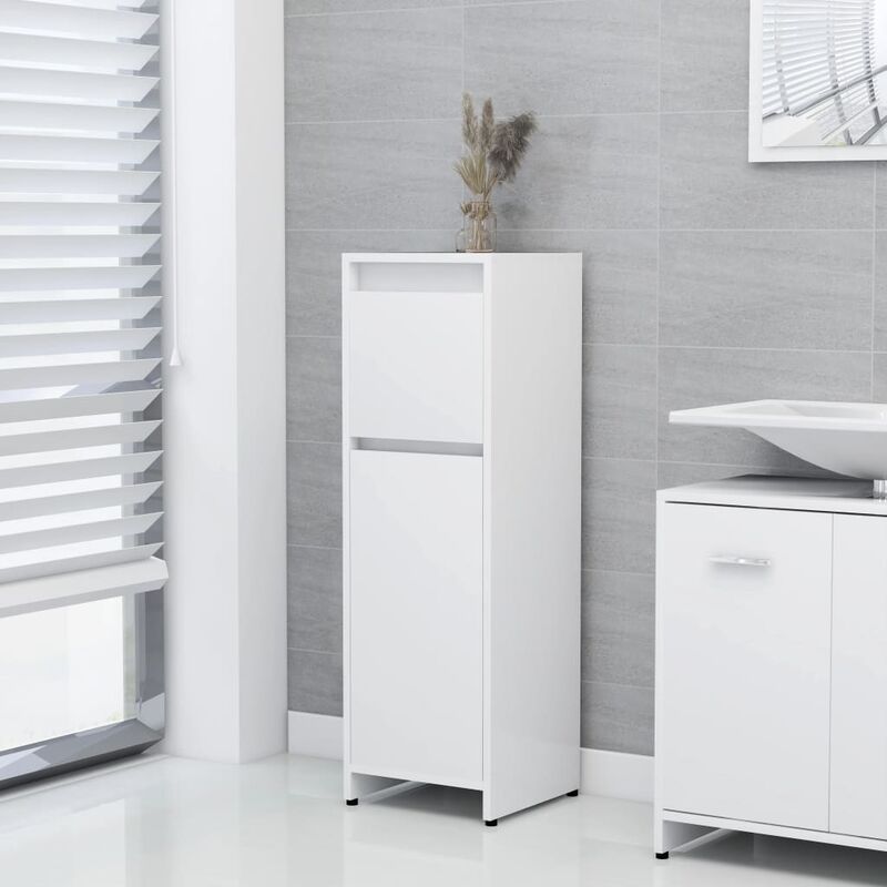 

Armario de cuarto de baño aglomerado blanco 30x30x95 cm