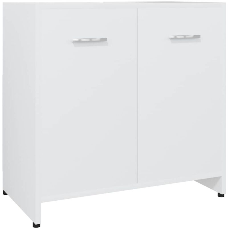 

vidaXL Armario de cuarto de baño aglomerado blanco 60x33x58 cm - Blanco