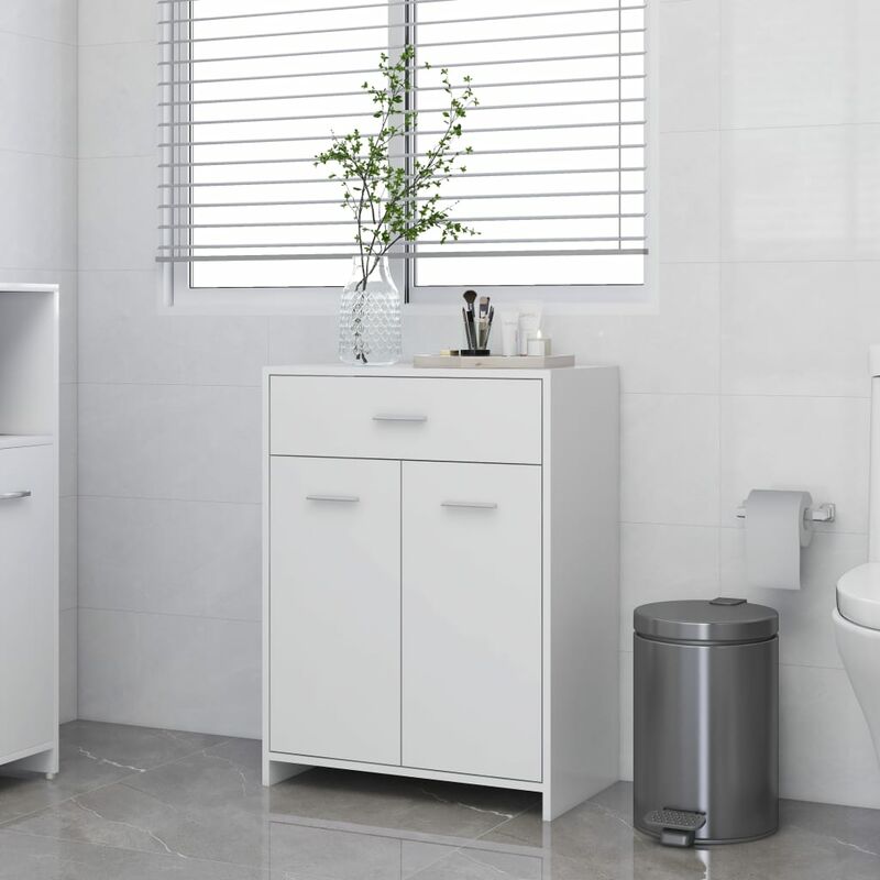 

Armario de cuarto de baño aglomerado blanco 60x33x80 cm