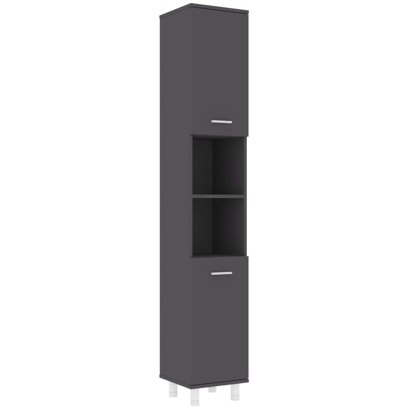

vidaXL Armario de cuarto de baño aglomerado gris 30x30x179 cm - Gris