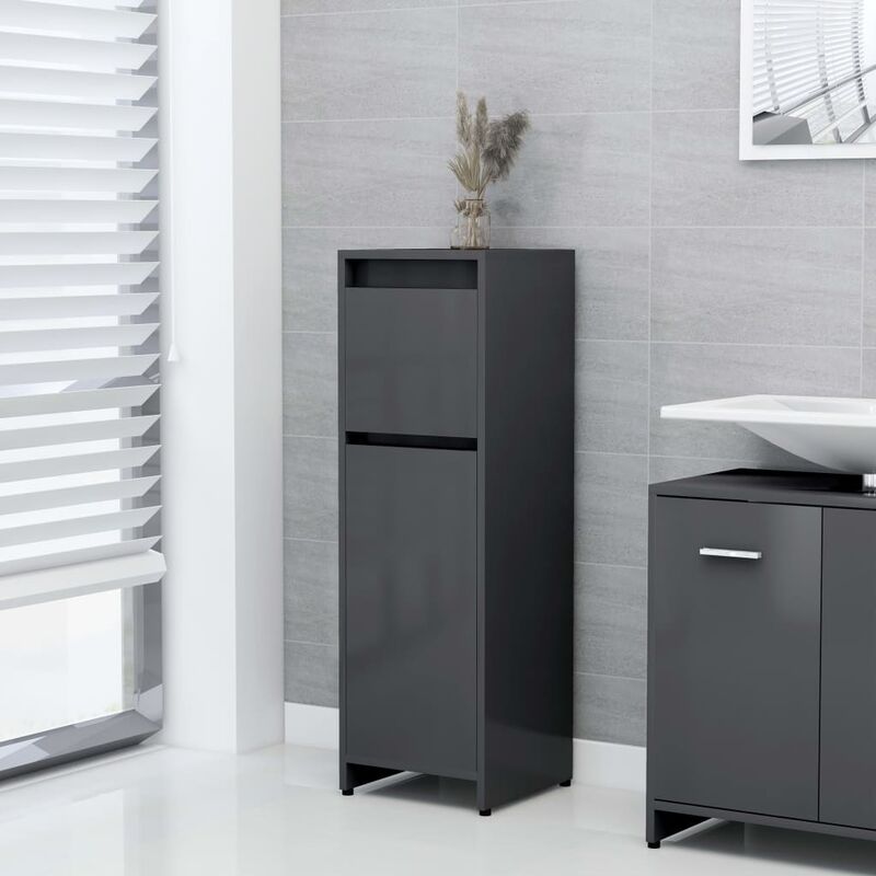 

Armario de cuarto de baño aglomerado gris 30x30x95 cm