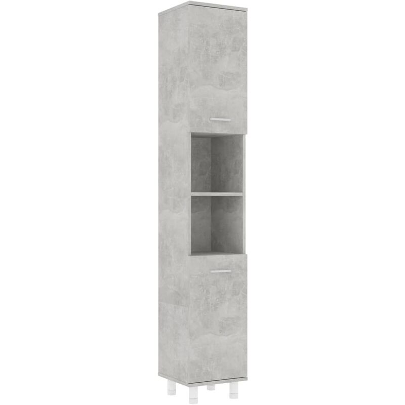 

vidaXL Armario de cuarto de baño aglomerado gris hormigón 30x30x179 cm - Gris