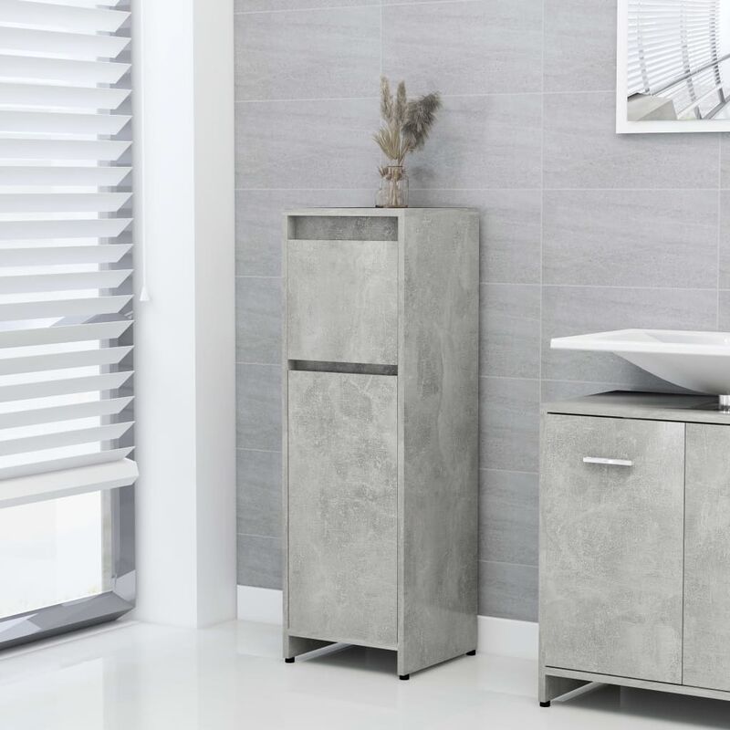 

Armario de cuarto de baño aglomerado gris hormigón 30x30x95 cm