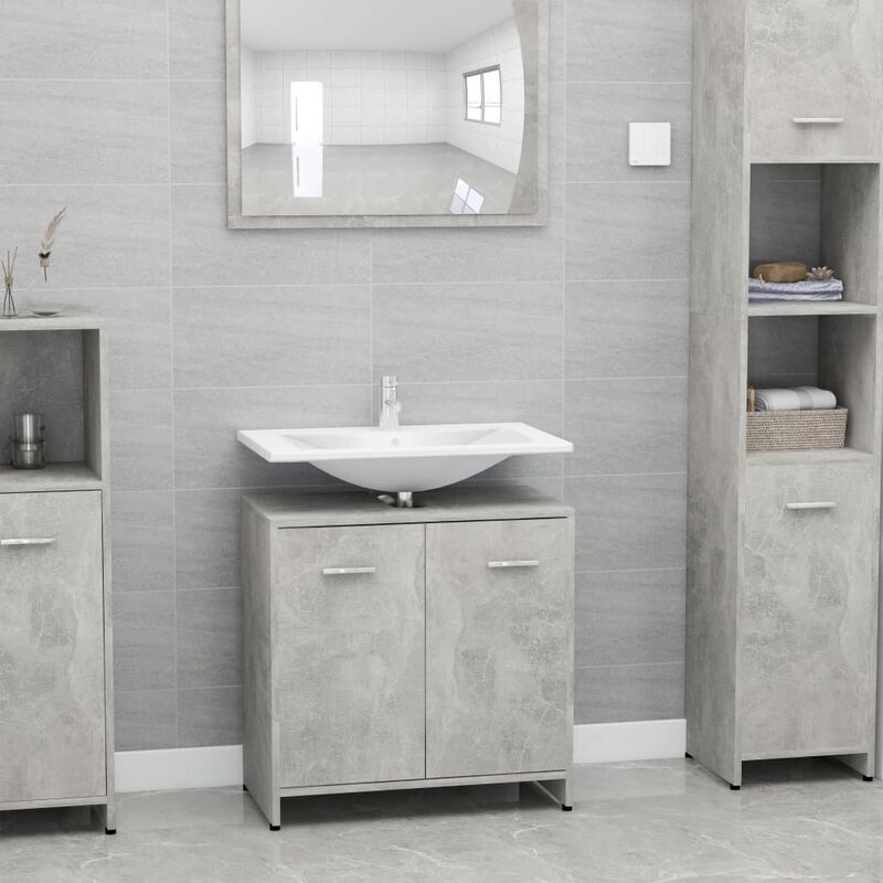 

Armario de cuarto de baño aglomerado gris hormigón 60x33x58 cm