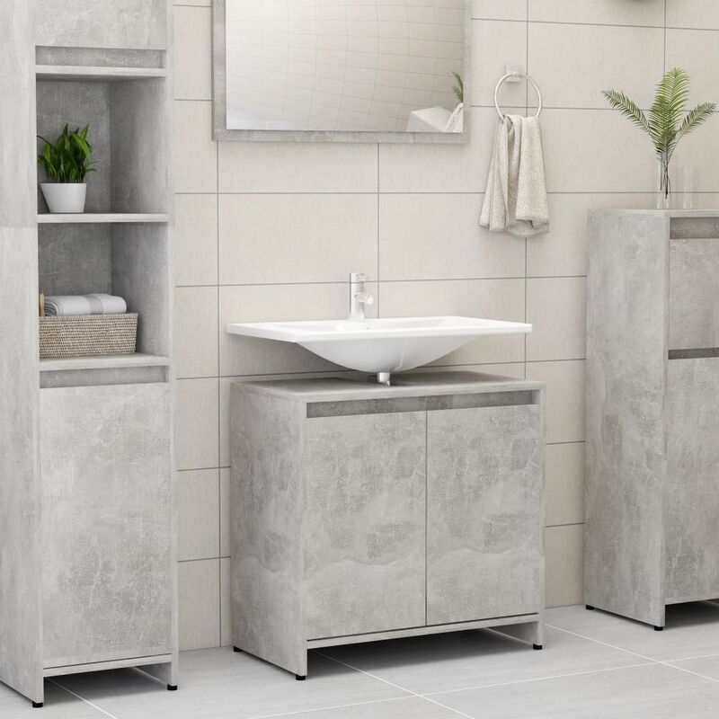 

Armario de cuarto de baño aglomerado gris hormigón 60x33x58 cm