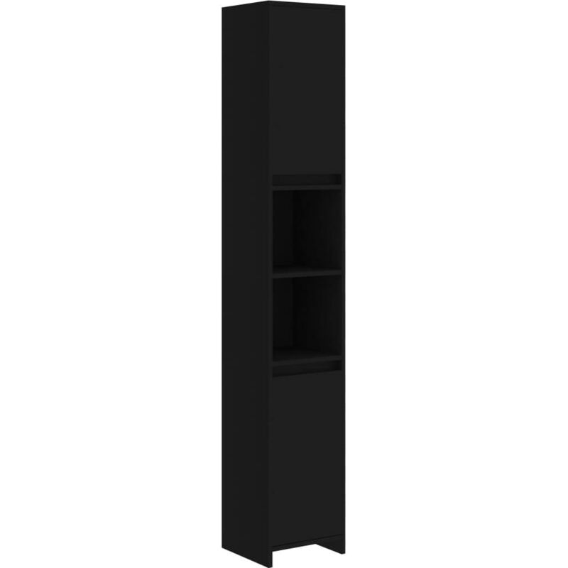 

Armario de cuarto de baño aglomerado negro 30x30x183,5 cm - Negro - Vidaxl