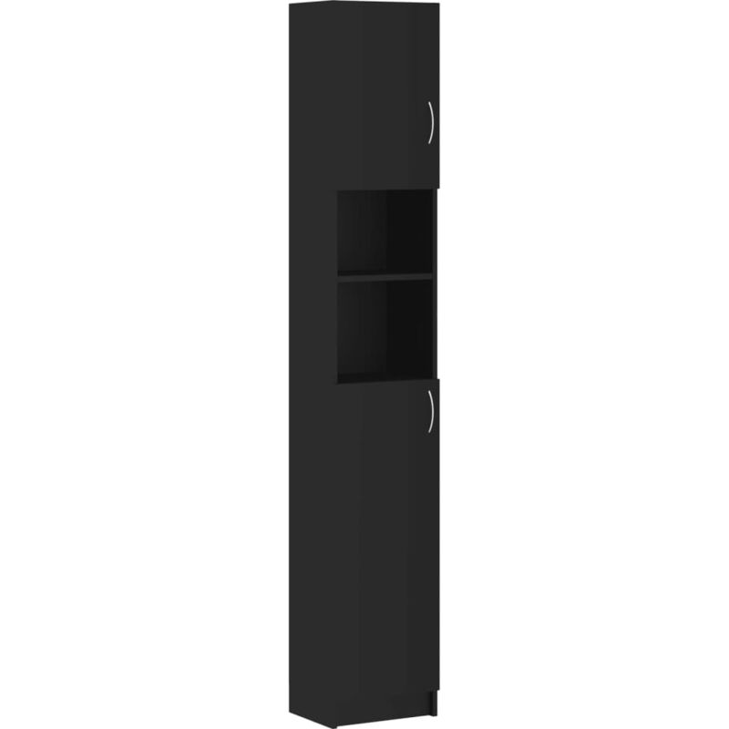 

vidaXL Armario de cuarto de baño aglomerado negro 32x25,5x190 cm - Negro