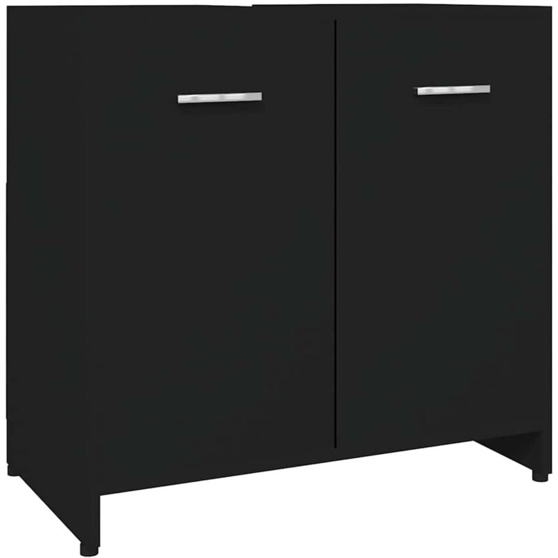 

vidaXL Armario de cuarto de baño aglomerado negro 60x33x58 cm - Negro