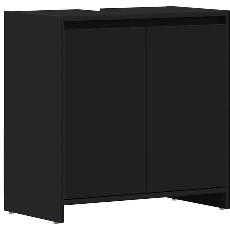 

vidaXL Armario de cuarto de baño aglomerado negro 60x33x58 cm - Negro