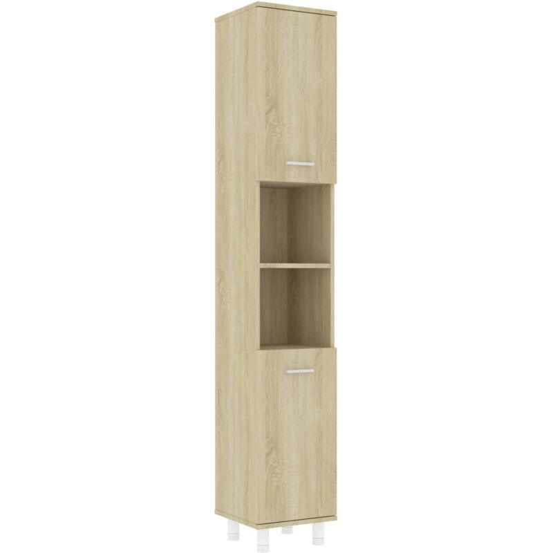 

Armario de cuarto de baño aglomerado roble sonoma 30x30x179 cm - Marrón - Vidaxl