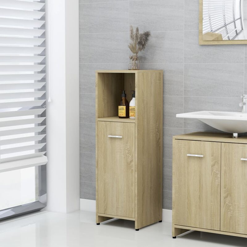 

Armario de cuarto de baño aglomerado roble sonoma 30x30x95 cm