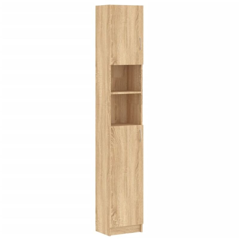 

Armario de cuarto de baño aglomerado sonoma 32x25,5x190 cm - Marrón - Vidaxl