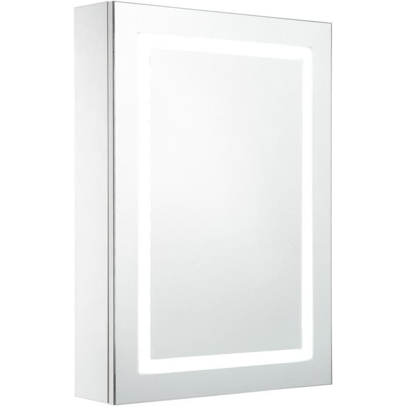 

vidaXL Armario de cuarto de baño con espejo y LED 50x13x70 cm - Blanco