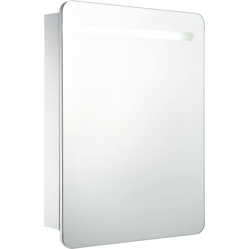 

vidaXL Armario de cuarto de baño con espejo y LED 60x11x80 cm - Blanco