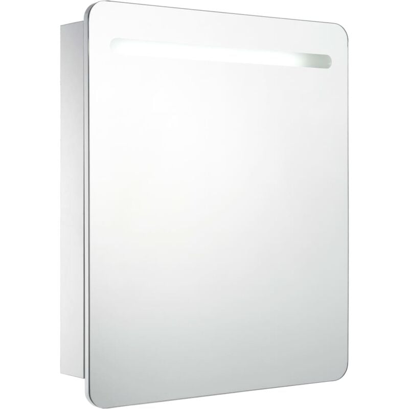 

vidaXL Armario de cuarto de baño con espejo y LED 68x9x80 cm - Blanco