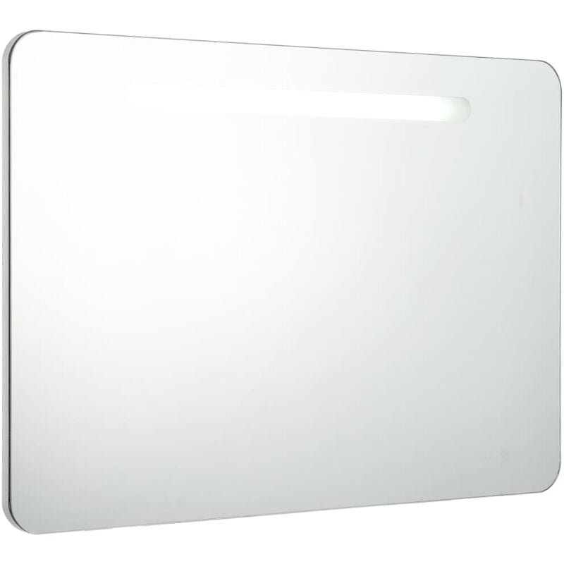 

vidaXL Armario de cuarto de baño con espejo y LED 70x9,5x55 cm - Blanco