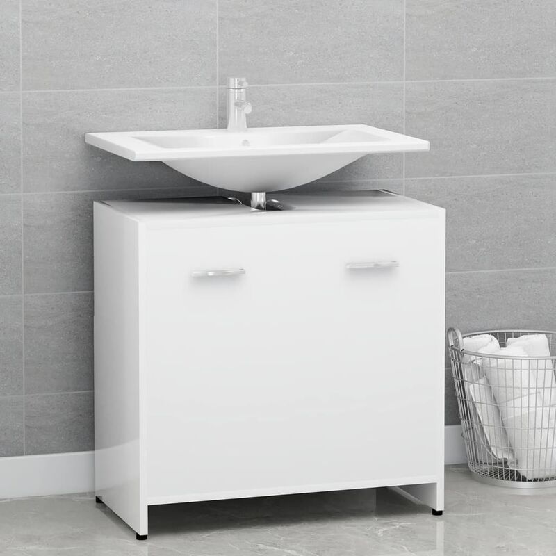 

Armario de cuarto de baño aglomerado blanco 60x33x58 cm - Blanco