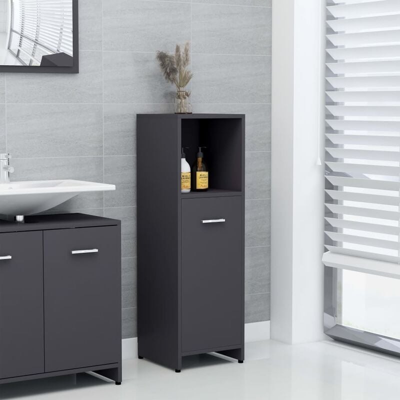 

Youthup - Armario de cuarto de baño aglomerado gris 30x30x95 cm - Gris