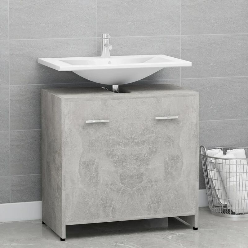 

Armario de cuarto de baño aglomerado gris hormigón 60x33x58 cm - Gris