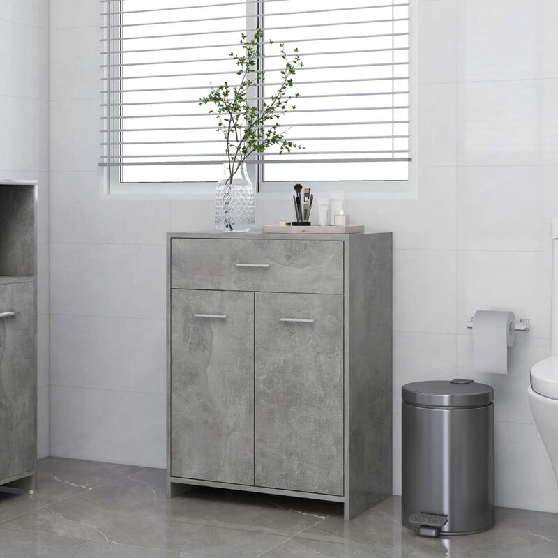 

Youthup - Armario de cuarto de baño aglomerado gris hormigón 60x33x80 cm - Gris