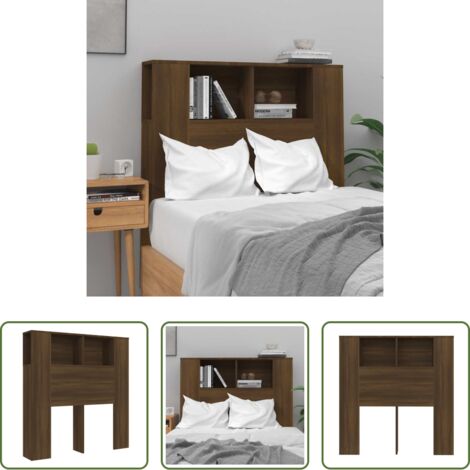 Armario de dormitorio -  Armario cabecero marrón roble 100x18,5x102,5 cm