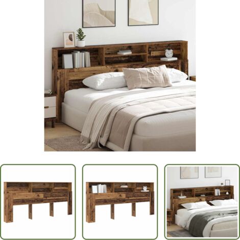 Armario de dormitorio -  Cabecero con armario Madera vieja 220 x 19 x 101,5 cm