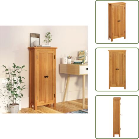 Armario de dormitorio - vidaXL Armario de almacenaje de madera de roble maciza 50x22x110 cm - Armario de sala