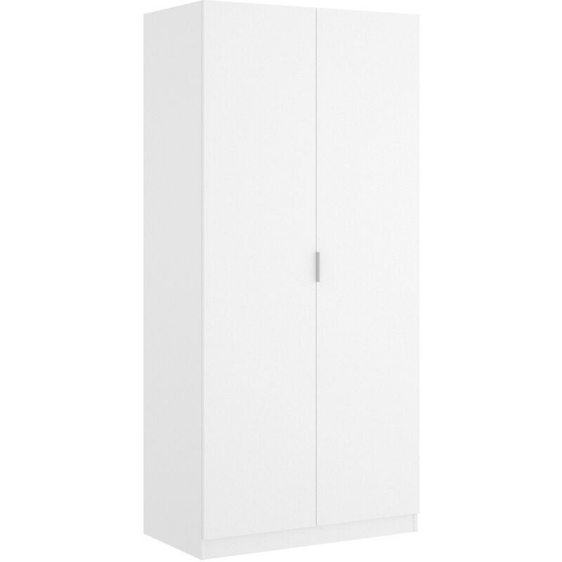 

Armario de dos puertas batientes ESSEN color blanco o natural 184x81x52 cm | BLANCO