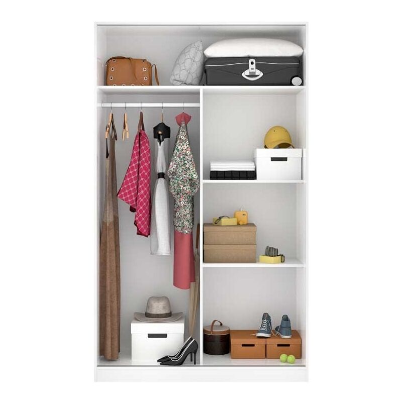 

ARMARIO DE DOS PUERTAS CORREDERAS SEVEN - Blanco - Blanco