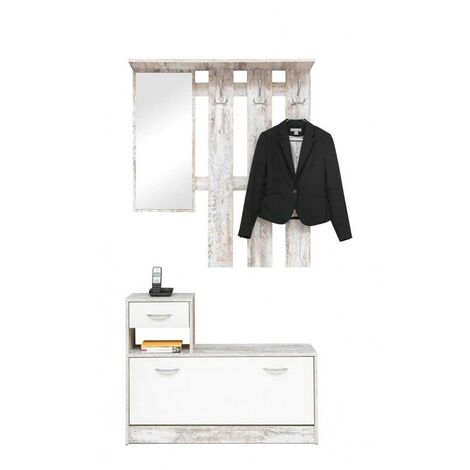 Armario de entrada blanco vintage 100x25xh.180 cm