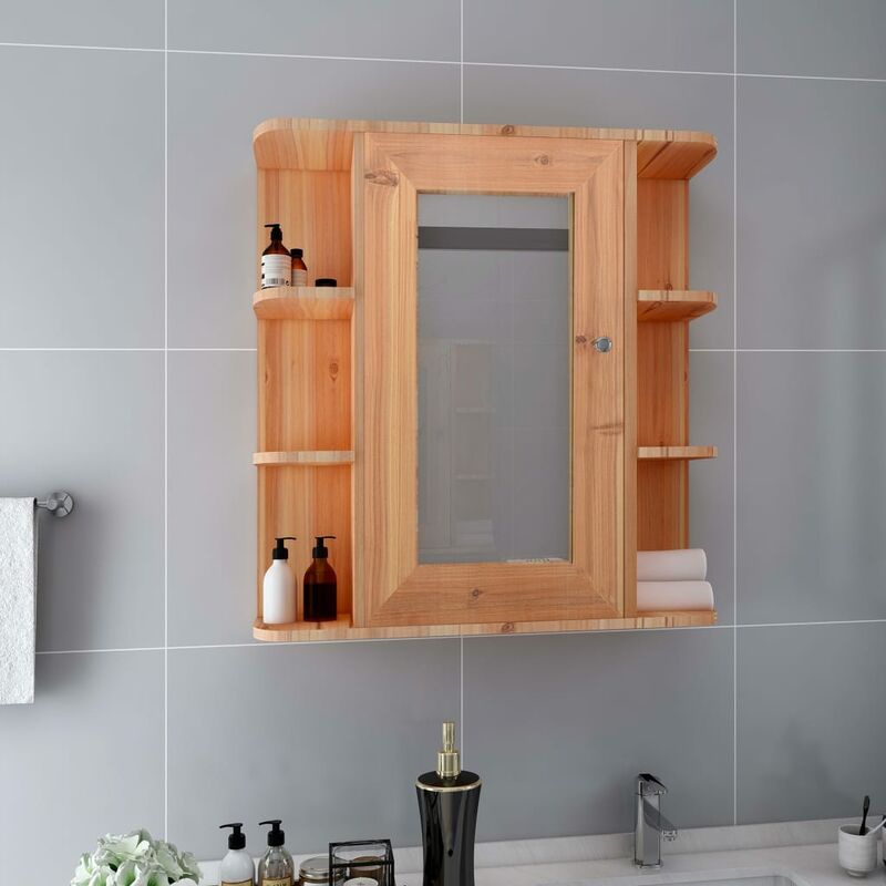

Armario de espejo de baño MDF color roble 66x17x63 cm