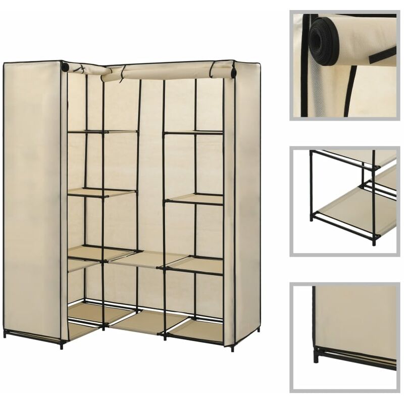 

Armario de esquina color crema 130x87x169 cm
