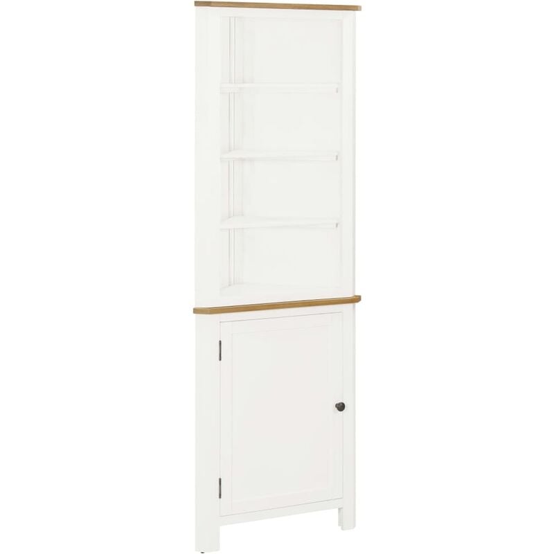 

Armario de esquina de madera maciza de roble 59x36x180 cm - Blanco