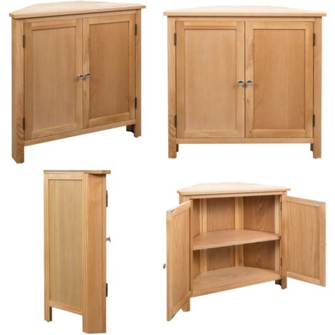 Armario de esquina de madera maciza de roble 80x33,5x78 cm - Armario de roble - Armario de madera