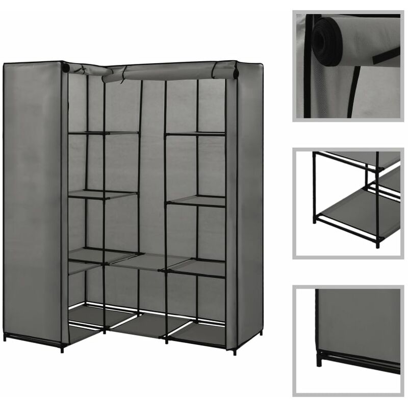 

Armario de esquina gris 130x87x169 cm - Gris
