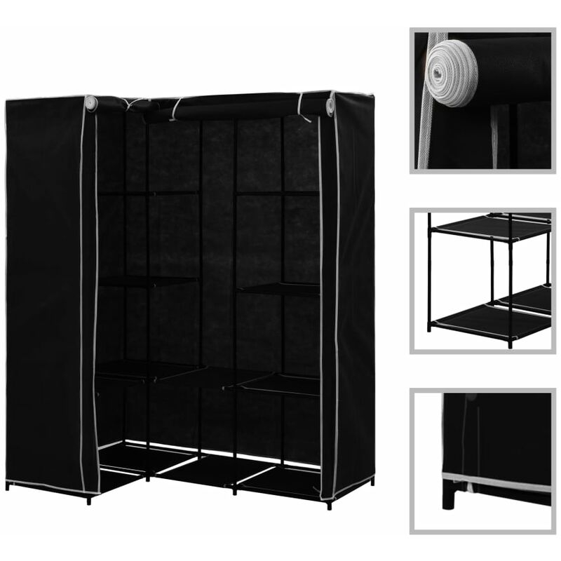 

Vidaxl - Armario de Esquina 130x87x169 cm Negro - Negro