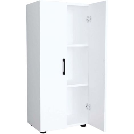 Armario de estilo atemporal estantería de oficina mueble de almacenaje con 2 puertas 108 x 49 x 32 cm blanco 030008942