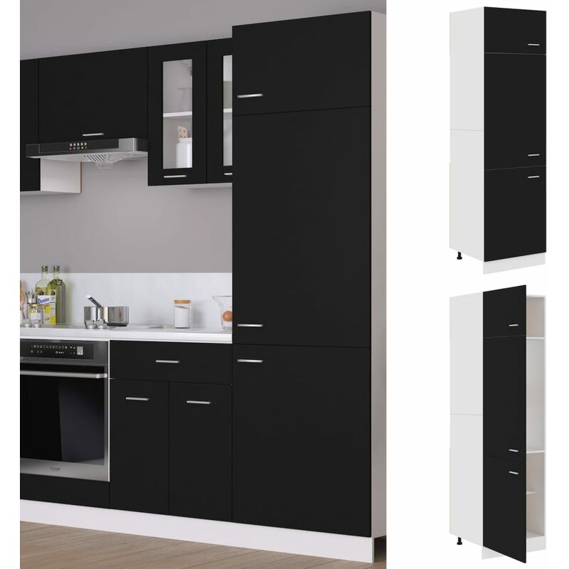 

Armario de frigorífico de aglomerado negro 60x57x207 cm - Negro