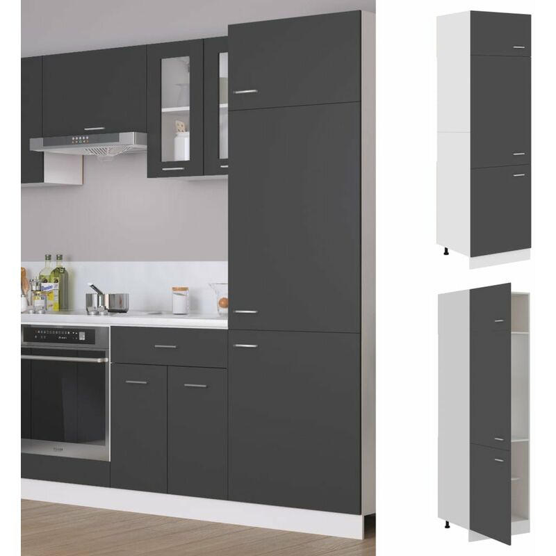 

Armario de frigorifico de aglomerado gris 60x57x207 cm