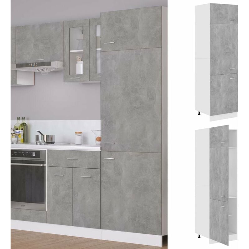 

Armario de frigorifico de aglomerado gris hormigon 60x57x207 cm