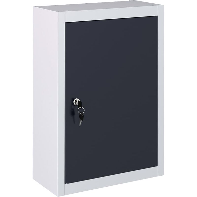 

Armario de herramientas de pared industrial metal gris y negro - Gris