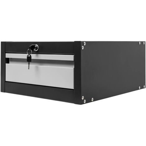 Armario de herramientas Mega-M para bancos de trabajo, 1 cajón, An-37 cm x Pr-48,6 cm x Al-19 cm, sistema 01 grafito/frente gris N